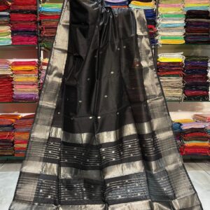 Maheshwari Silver Zari Buti Saree